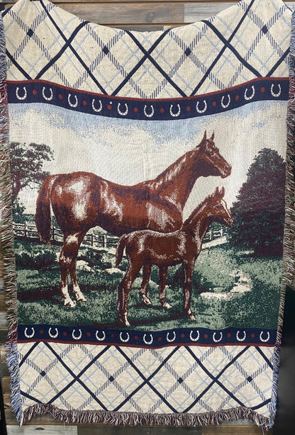 USED  Chestnut Mare & Foal Blanket Large