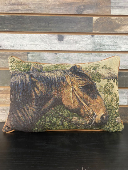 USED  Western Horse Head Decorative Pillow