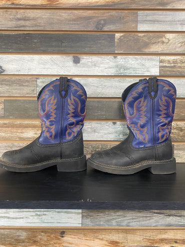 USED Justin Gypsy FFA Ladies Western Boots 7 Navy/Black