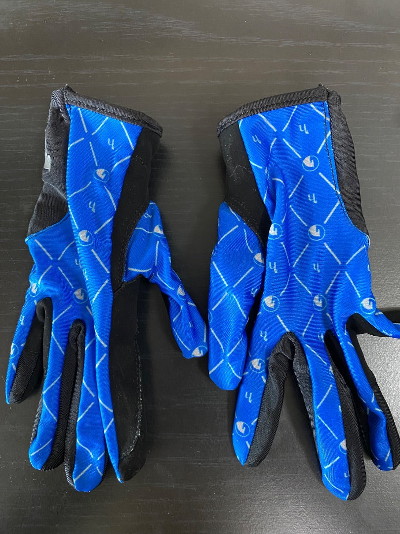 USED Horze Youth English Riding Gloves Nylon 5 Blue/Black