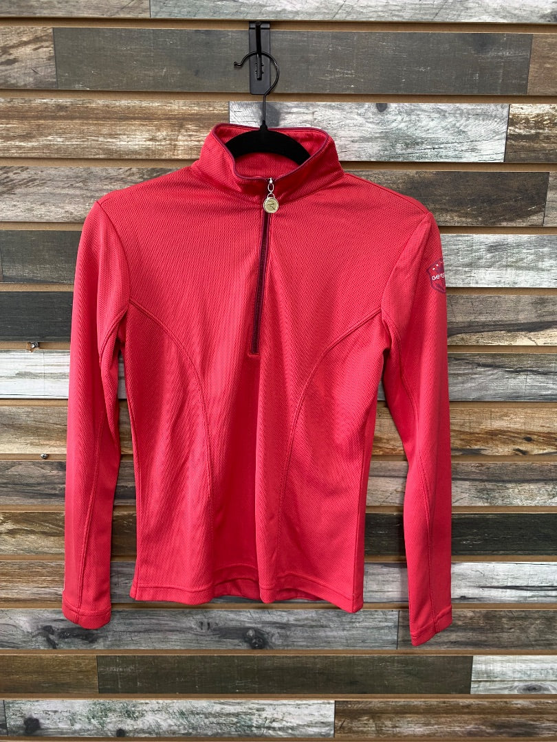 USED Gersemi LS Quarter Zip Sun Shirt XS Coral