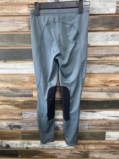 USED Kerrits Youth English Knee Patch Breeches Large Blue/Gray