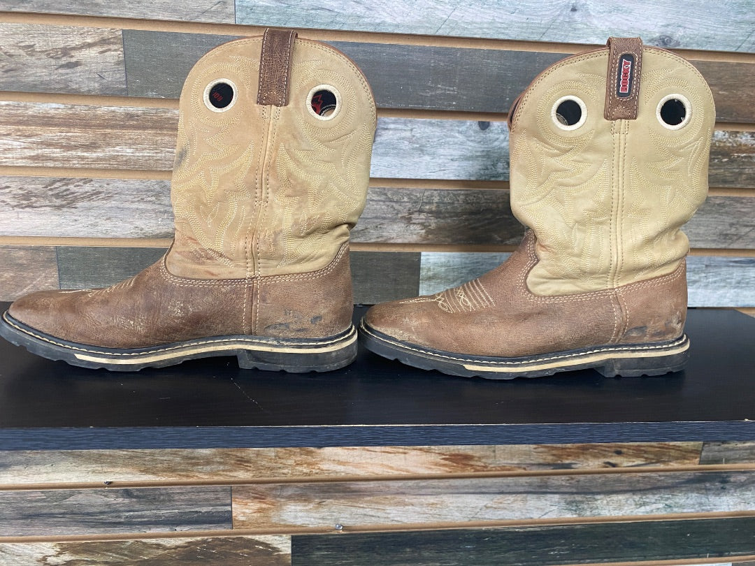 USED Rocky Ladies Western Boots 10M Brown/Tan