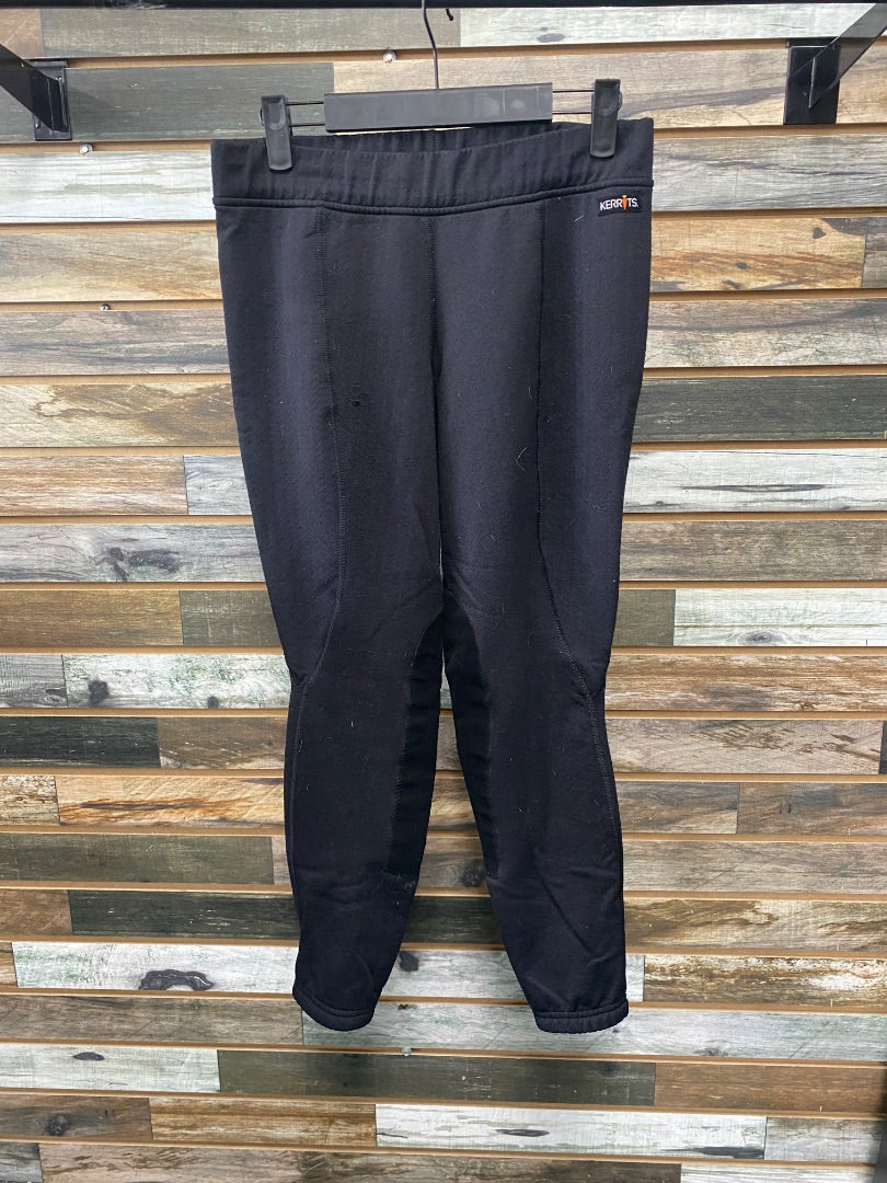 USED Kerrits Ladies Fleece Kneepatch Tight Large Black