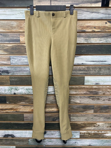 USED Tuffrider Youth Lowrise Jods Knee Patch 14 Tan
