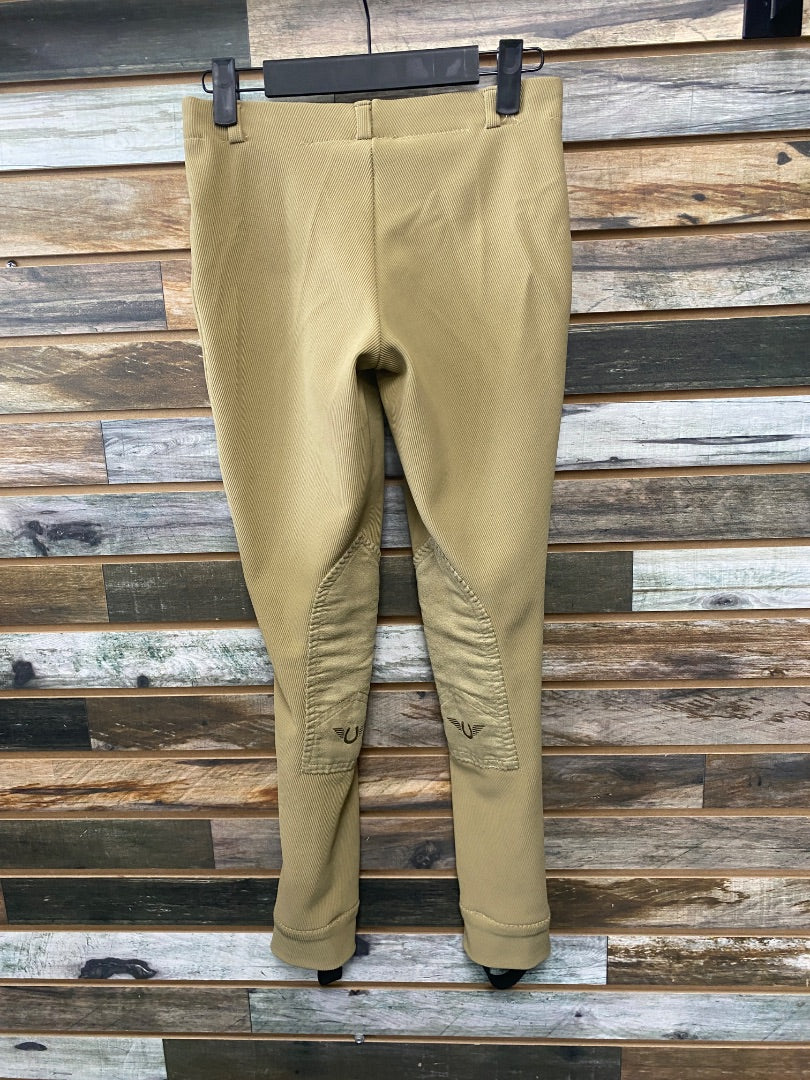 USED Tuffrider Youth Lowrise Jods Knee Patch 14 Tan