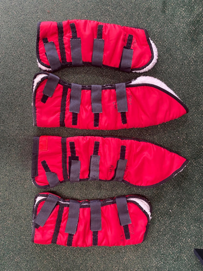 USED  Set of 4 Shipping Boots Horse Red