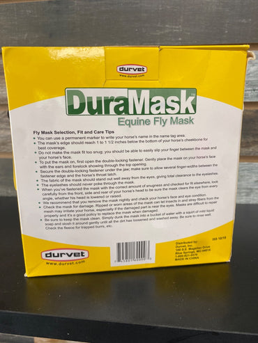 USED Duravet New In Box, Fly Mask, Mesh w/Fleece Edging Horse Black/Grey