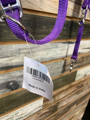 USED Rugged Ride NWT Halter/Bridle , Nylon Purple ,Horse, w/Split Reins Horse Purple