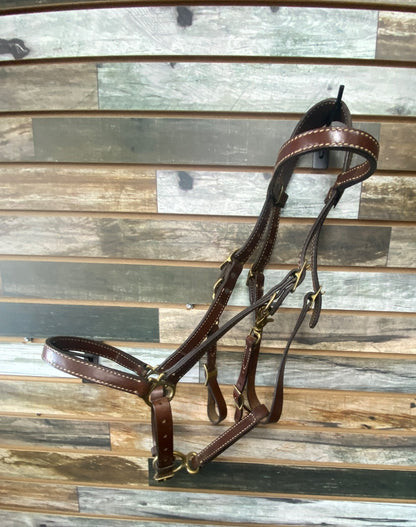 USED Tucker Halter/Bridle Horse Dark Oil w/BrassFittings