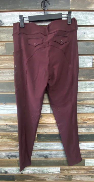 USED Free Ride Free Ride Lux Silicone Breeches/Tights 30 Burgandy