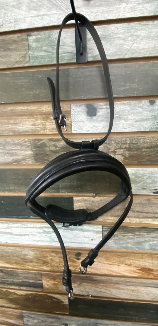 USED  Cavesson w/Flash , Black Leather, Horse Horse Black