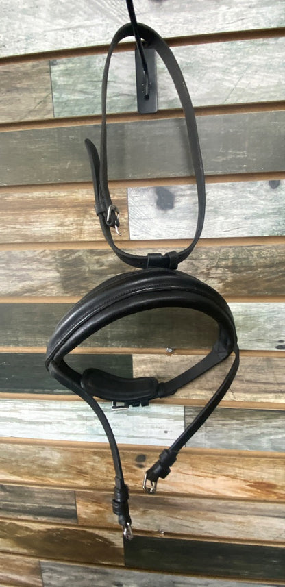 USED  Cavesson w/Flash , Black Leather, Horse Horse Black
