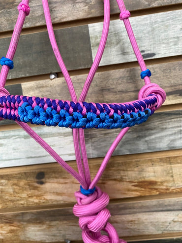 USED  Pink Rope Halter W/ Lead Horse Pink