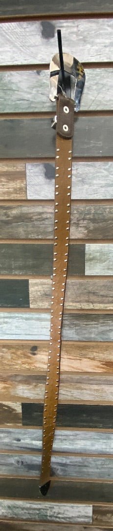 USED  Youth Western Belt  Brown w/Pink/Blue/Clear Hearts