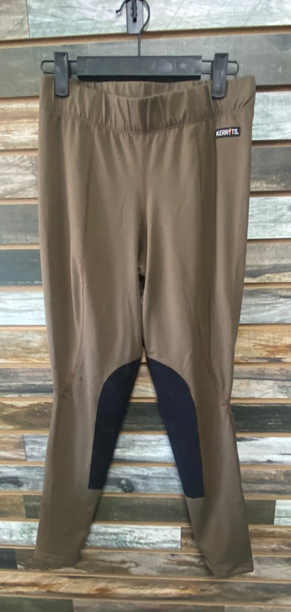 USED Kerrits Knee Patch Olive Green Large