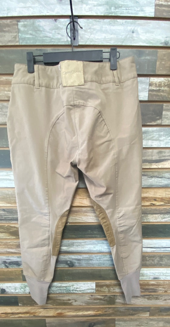 USED Equine Couture Knee Patch Breeches 32" Tan