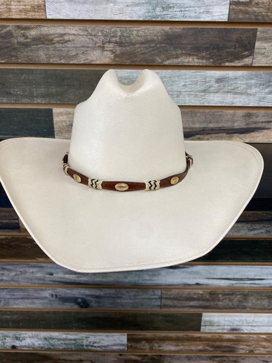 USED Serratelli Hat Co Ladies Western Hat Straw 7 1/4” White
