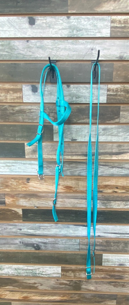 USED  New, Pony Headstall W/Reins Pony Teal
