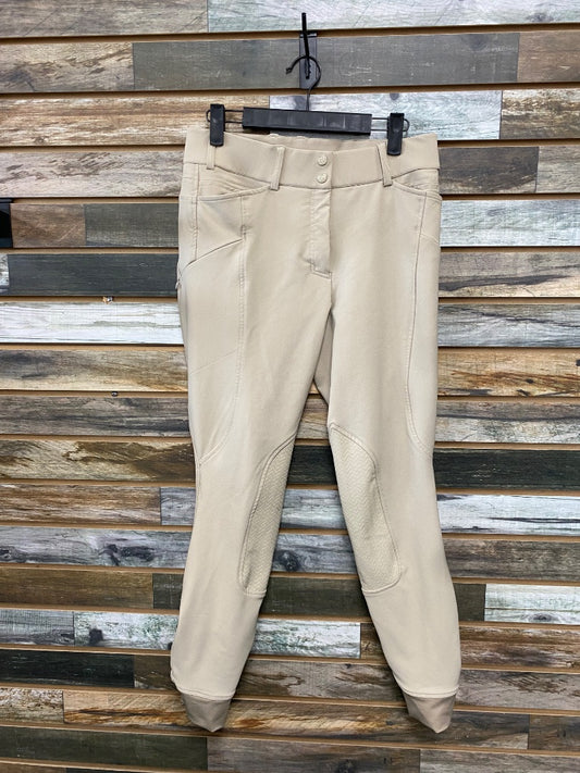USED Ariat Ladies English Breeches with Knee Patches 26L Tan