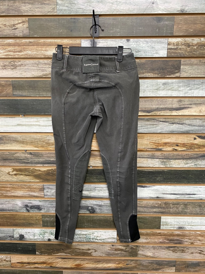 USED Equine Couture Ladies Breeches w/ Knee Patches 24 Gray