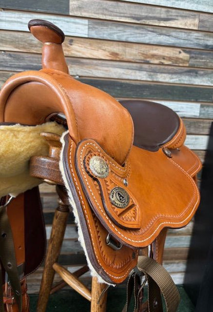 USED (NEW) American Saddlery Circle A MJ Trail Saddle 16.5" Medium Oil