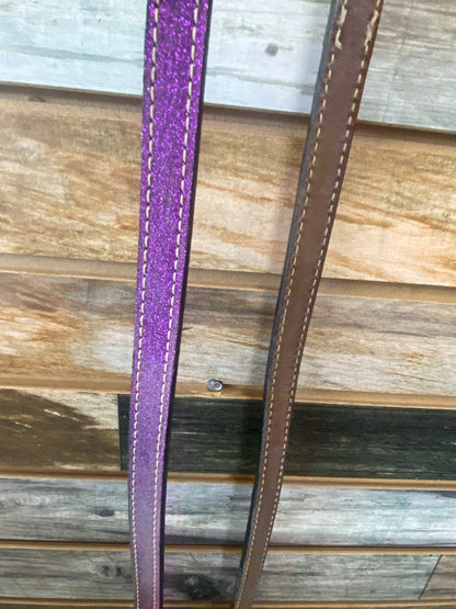 USED  Barrel Reins, Brown w/Purple Sparkle  Brown w/Purple Sparkle