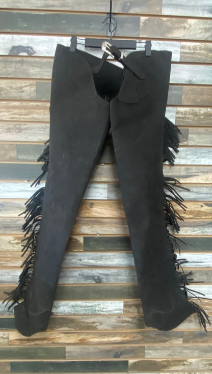 USED Equi-Grip Black , Fringe, Side Zip, Large Large Black