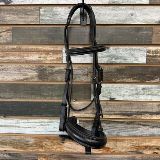 USED  Padded Leather Dressage Bridle  Black