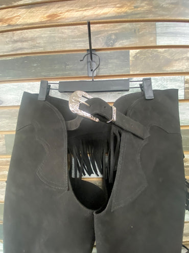 USED Equi-Grip Black , Fringe, Side Zip, Large Large Black