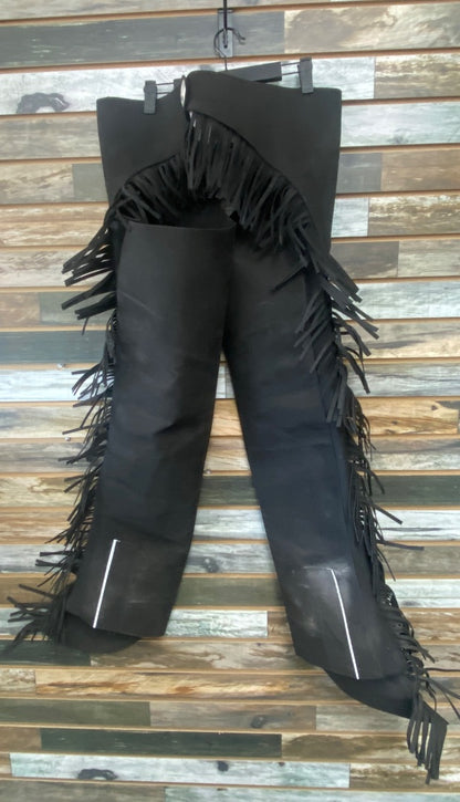 USED Equi-Grip Black , Fringe, Side Zip, Large Large Black