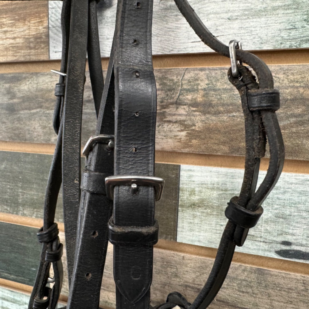 USED  Padded Leather Dressage Bridle  Black