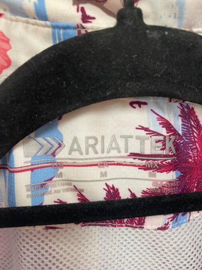 USED Ariat Tek  Ladies Hawiiian Pring Vent-Tek Long Sleeve Shirt