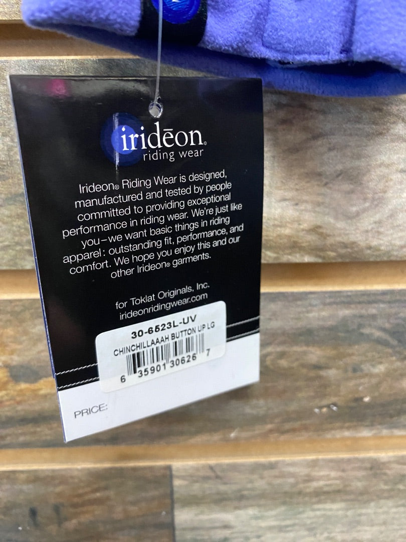 USED Irideon NWT, Purple Fleece Long Sleeve Top Large Purple