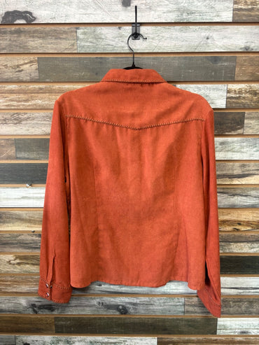 USED Wrangler Ladies Western Shirt Large Burnt Orange