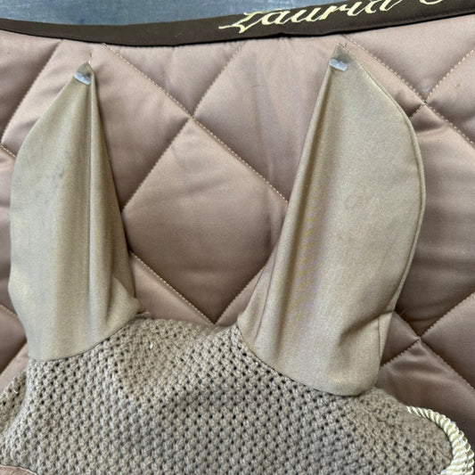 USED HKM English Saddle Pad and Bonnet Full Taupe