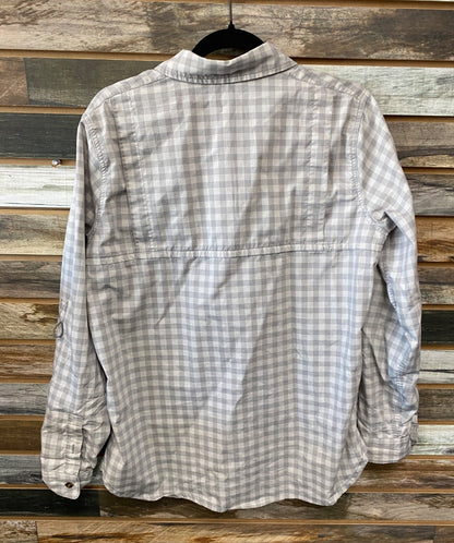 USED Carhartt Grey Plaid Long Sleeve, Relaxed Fit L (12/14) Grey