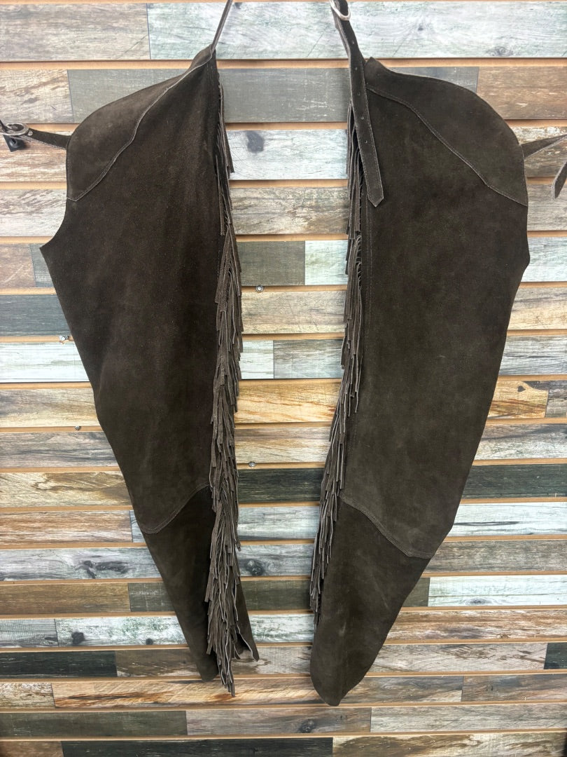 USED Equigrip Ladies Western Show Chaps Medium Brown