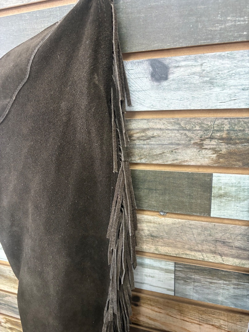 USED Equigrip Ladies Western Show Chaps Medium Brown