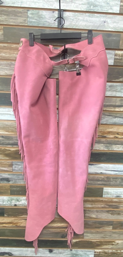 USED Whitman Pink Suede Bootcut Chaps, Medium Medium Pink