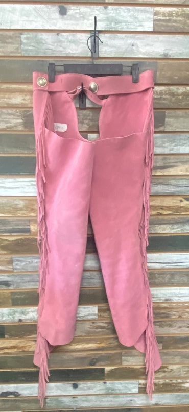 USED Whitman Pink Suede Bootcut Chaps, Medium Medium Pink