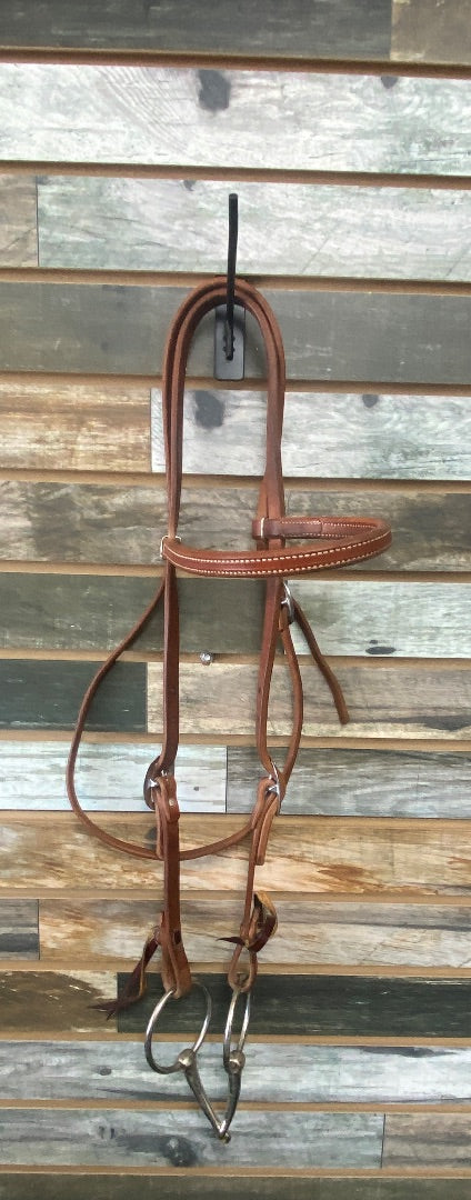 USED Waglers Leather Draft Western Leather Headstall w/Loose Ring Snaffle Draft Med Oil