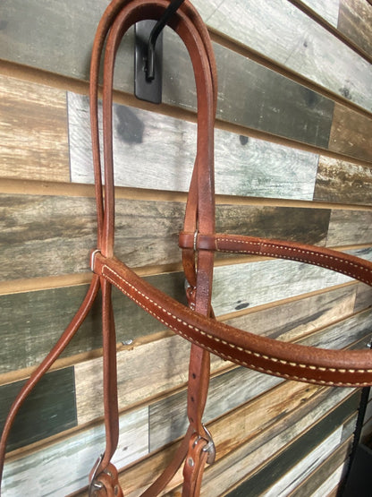 USED Waglers Leather Draft Western Leather Headstall w/Loose Ring Snaffle Draft Med Oil