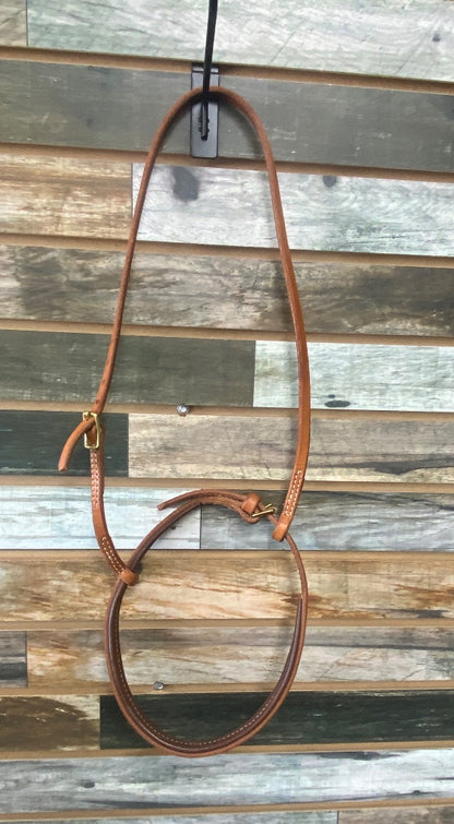 USED  Leather Medium Oil Cavesson w/Stitching Horse Medium Oil