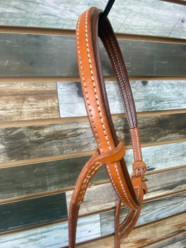 USED  Leather Medium Oil Cavesson w/Stitching Horse Medium Oil