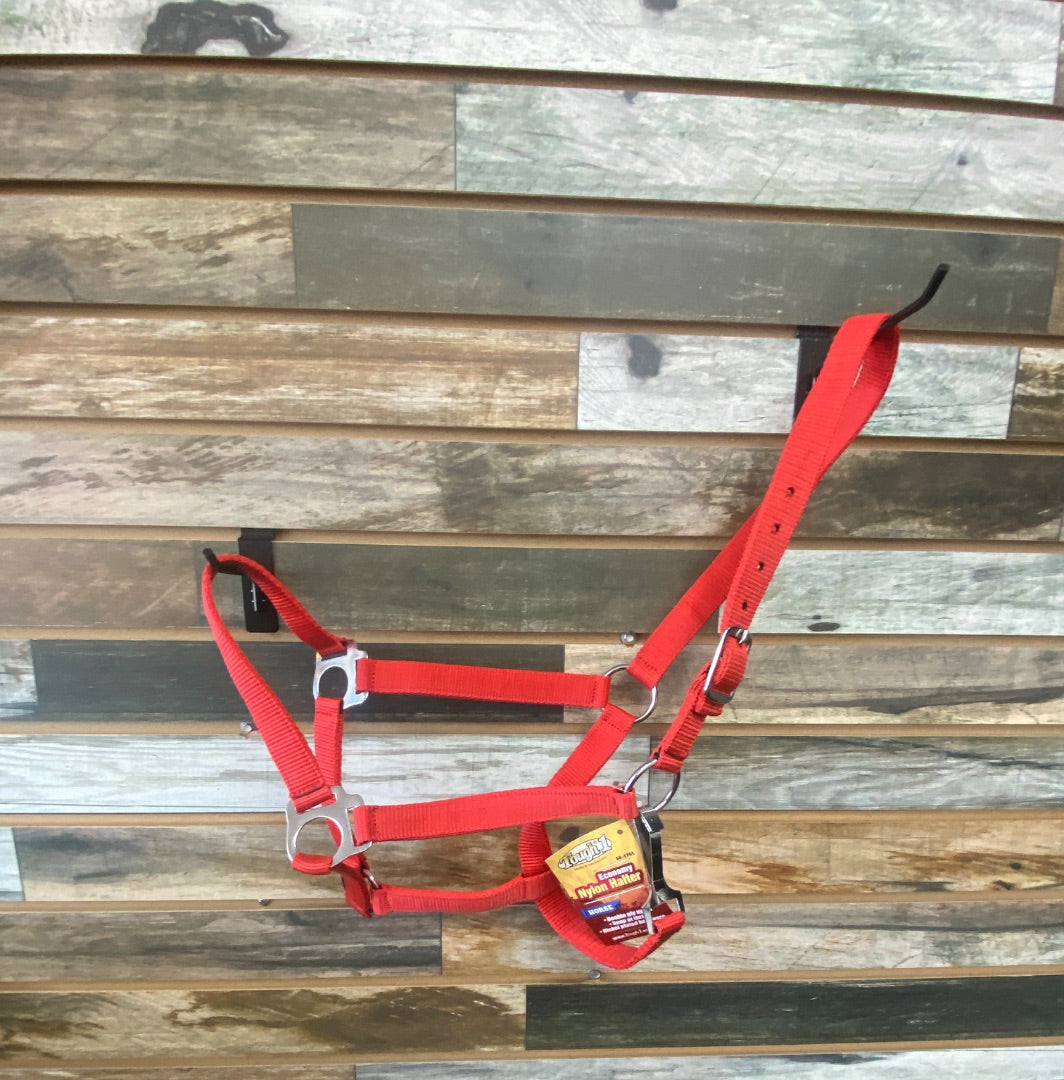 USED  NWT Tough 1 Economy Nylon Halter, Red