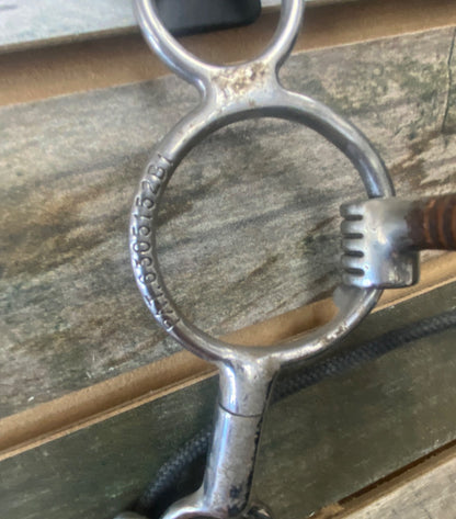 USED Myler 6" 3 Ring Combination Bit Low Port Comfort Snaffle MB 04 - Black Leather 6"  Black