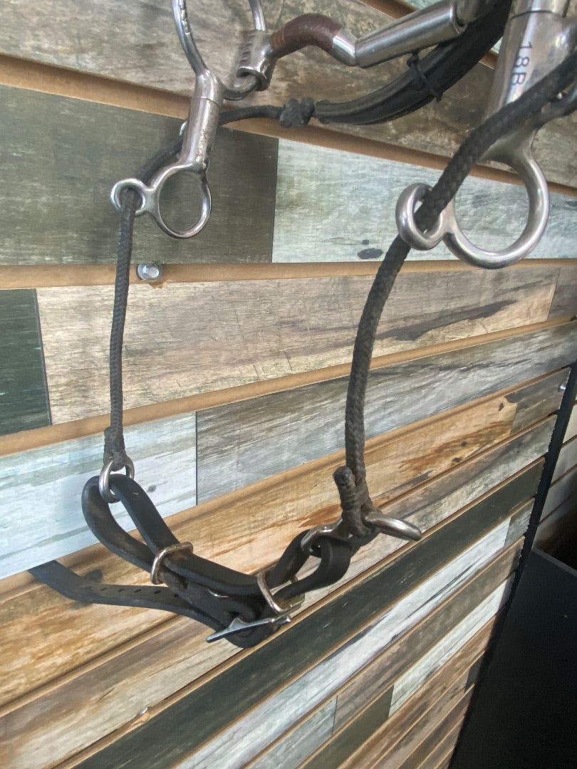 USED Myler 6" 3 Ring Combination Bit Low Port Comfort Snaffle MB 04 - Black Leather 6"  Black