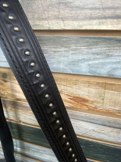 USED Circle Y Matching Leather Headstall w/Bit and Breast Collar Horse Black