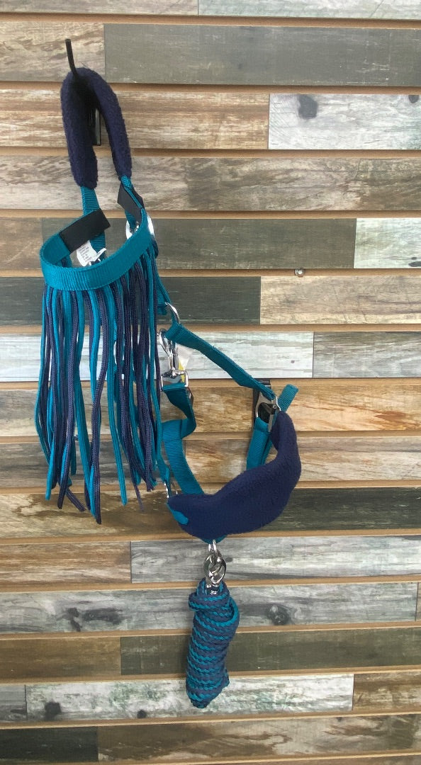 USED NWT, HKM Fringe Halter w/Lead Rope